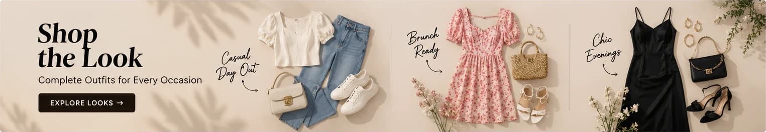 Outfit flat-lays: casual day out, brunch ready, chic evenings